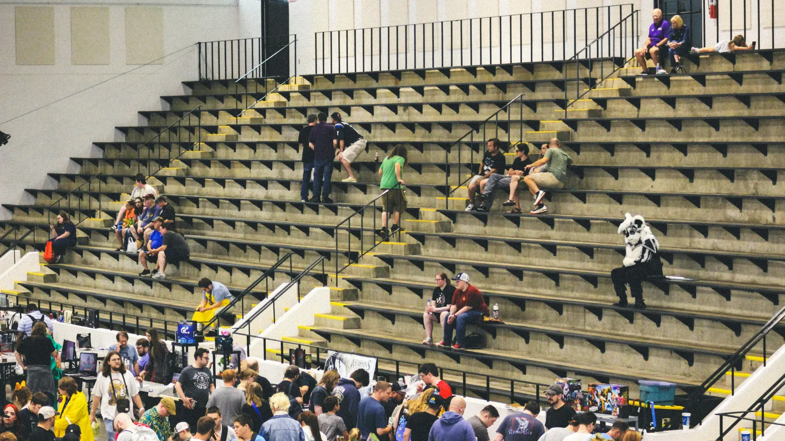 Spectators filling the stands at a sports event